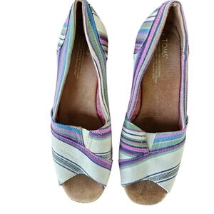 Toms Striped Wedges size 9.5